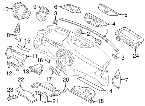 XC90 INSTRUMENT PANEL COMPONENTS