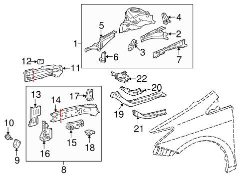 BODY/STRUCTURAL COMPONENTS & RAILS for 2015 Toyota Prius V #1