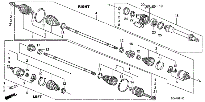 Chassis/Driveshaft - Half Shaft (L4) (MT) for 2007 Honda ACCORD SEDAN #1
