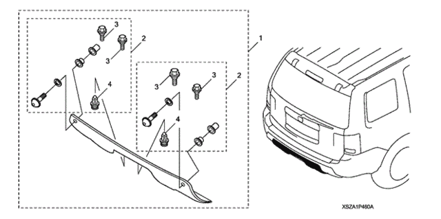 Rear Aluminum Under Trim for 2010 Honda Pilot #0