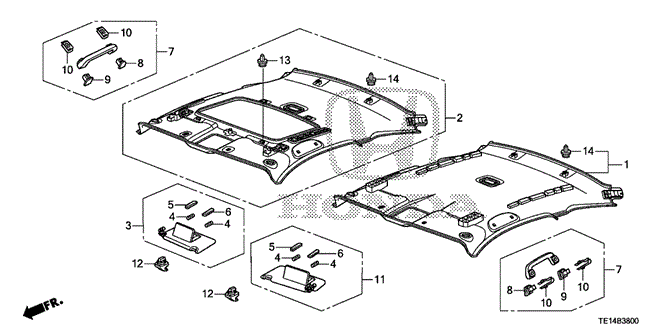 Interior/Bumper/Roof Lining for 2012 Honda ACCORD COUPE #1