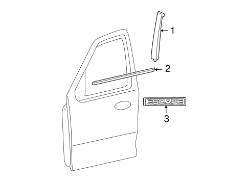 Body/Exterior Trim - Front Door for 2009 Ford Escape #1