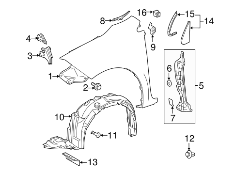 BODY/EXTERIOR TRIM - FENDER for 2015 Toyota Corolla #1