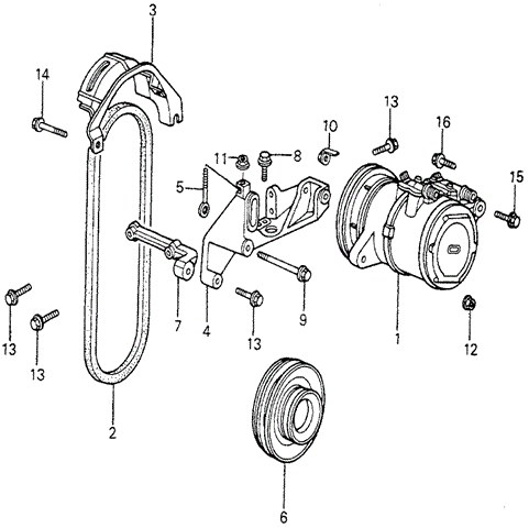 Body/Air Conditioning/A/C Compressor - Bracket (Denso) for 1982 Honda ACCORD HATCHBACK #1