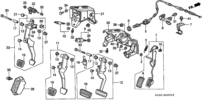 CHASSIS/PEDAL for 1996 Honda CIVIC HATCHBACK #1