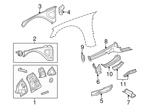 Body/Structural Components & Rails for 2008 Dodge Challenger #1