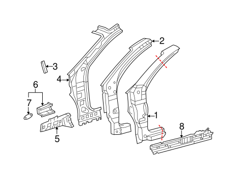 BODY/HINGE PILLAR for 2013 Toyota Sienna #1