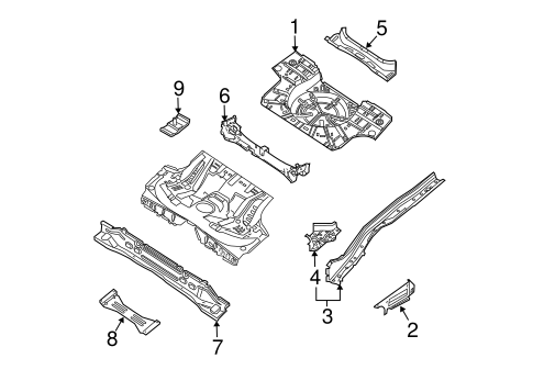 9-3 REAR FLOOR & RAILS