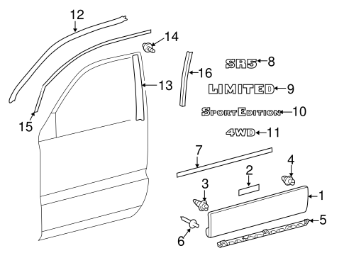 BODY/EXTERIOR TRIM - FRONT DOOR for 2005 Toyota 4Runner #1