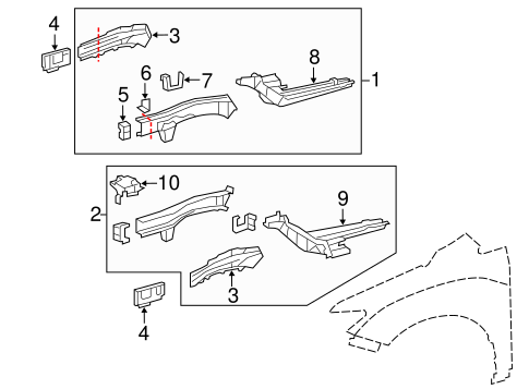 BODY/STRUCTURAL COMPONENTS & RAILS for 2013 Toyota Venza #2