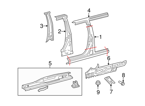 BODY/CENTER PILLAR & ROCKER for 2012 Toyota Sienna #1