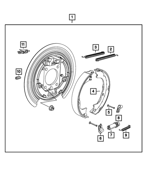 Parking Brake Lever, Cables, and Rear Disc Park Brake Assembly for 2012 Jeep Grand Cherokee #1