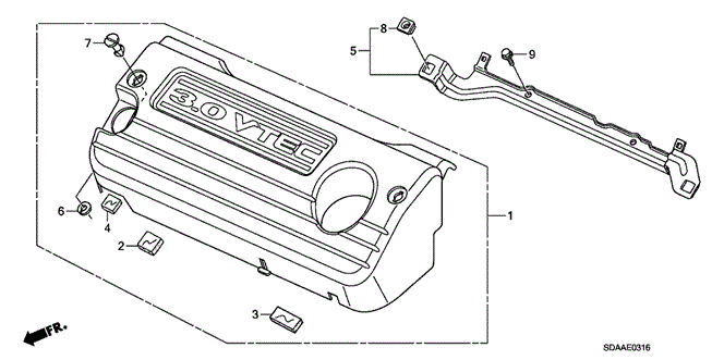 Engine/Engine Cover (V6) for 2007 Honda ACCORD SEDAN #1