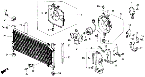 BODY / AIR CONDITIONING/A/C AIR CONDITIONER (CONDENSER) for 1989 Honda CIVIC HATCHBACK #1