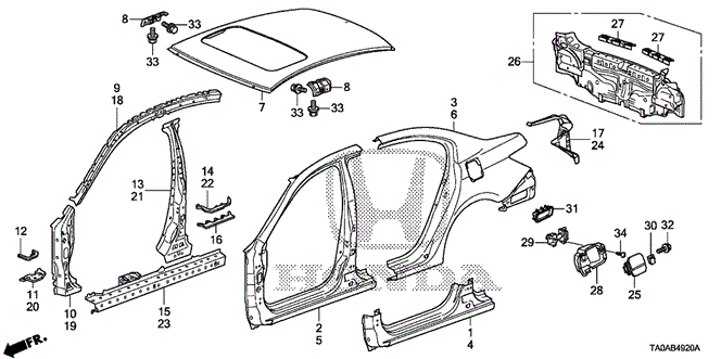 Body/Air Conditioning/Outer Panel - Rear Panel for 2012 Honda ACCORD SEDAN #1