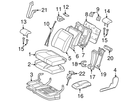 BODY/SECOND ROW SEATS for 2007 Toyota Highlander #2