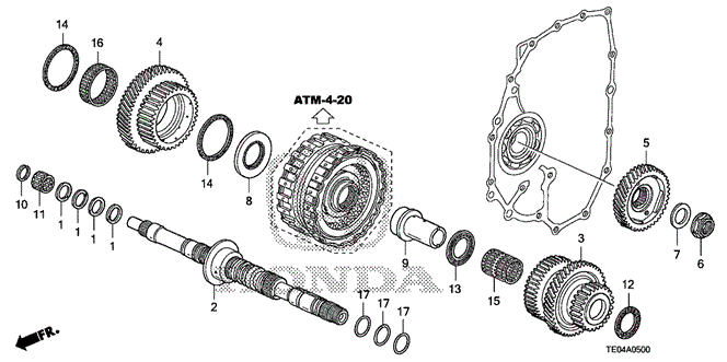 Transmission - Automatic/AT Mainshaft (L4) for 2009 Honda ACCORD COUPE #1