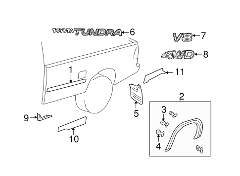 BODY/EXTERIOR TRIM - PICK UP BOX for 2003 Toyota Tundra #1