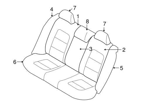 V70 REAR SEAT COMPONENTS