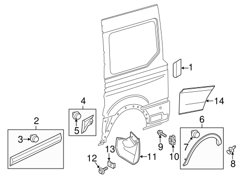 Transit-150 EXTERIOR TRIM - SIDE PANEL 6