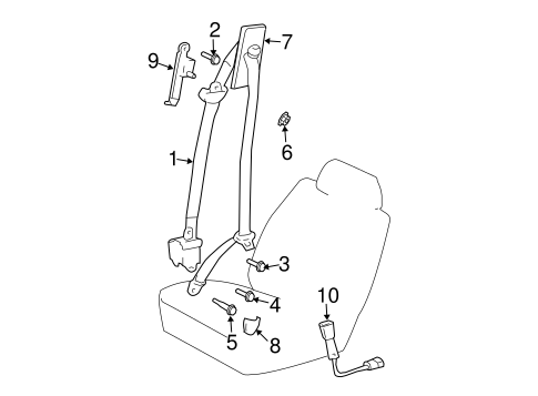 ELECTRICAL/FRONT SEAT BELTS for 2009 Toyota 4Runner #1