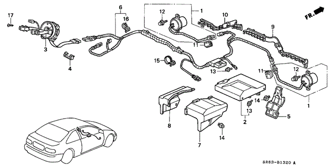 Electrical/Exhaust/Heater/Fuel/SRS Unit (1) for 1993 Honda CIVIC COUPE #1