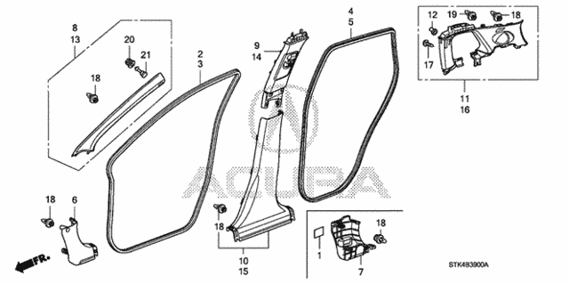 Pillar Garnish for 2008 Acura RDX #0