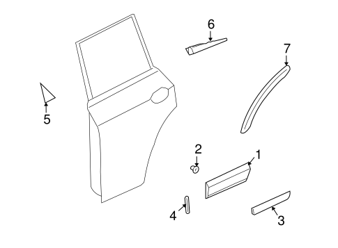 Cayenne EXTERIOR TRIM - REAR DOOR