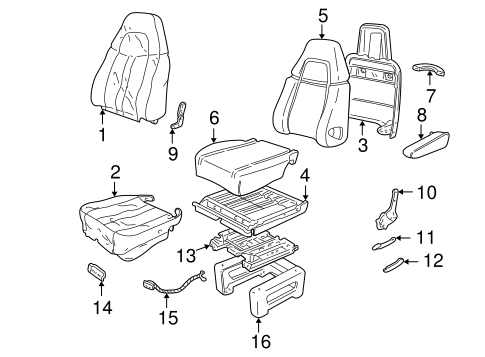 Savana 3500 FRONT SEAT COMPONENTS 2