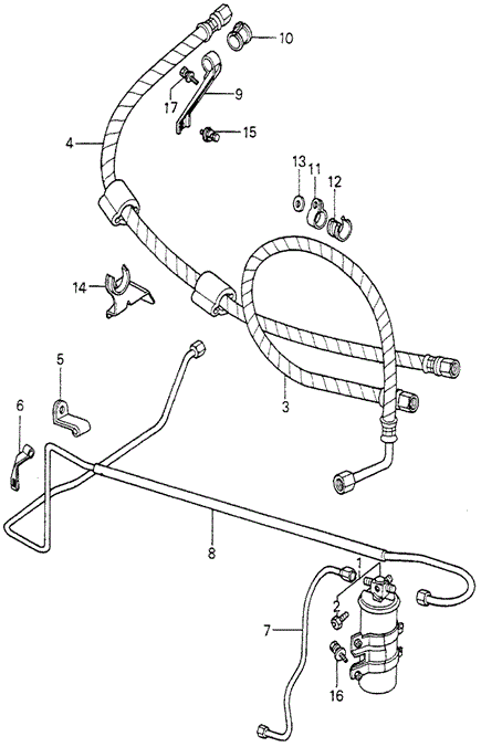 BODY / AIR CONDITIONING/A/C RECEIVER - HOSES PIPE for 1981 Honda ACCORD HATCHBACK #1