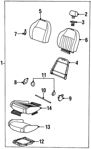 SC1 FRONT SEAT COMPONENTS