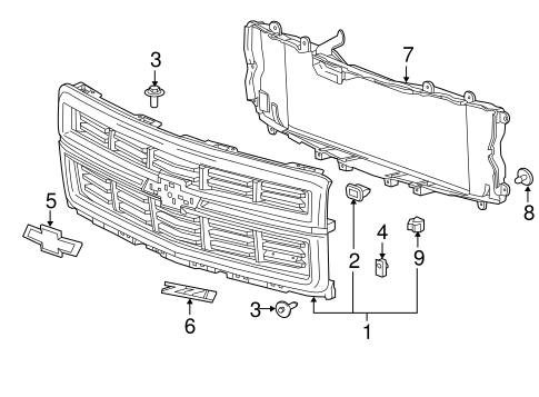 Silverado 1500 GRILLE & COMPONENTS 4