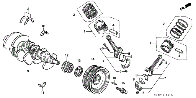 ENGINE/CRANKSHAFT - PISTON (V6) for 1995 Honda ACCORD SEDAN #1