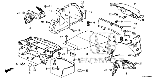 INTERIOR / BUMPER/REAR TRAY - SIDE LINING for 2014 Honda ACCORD SEDAN #1