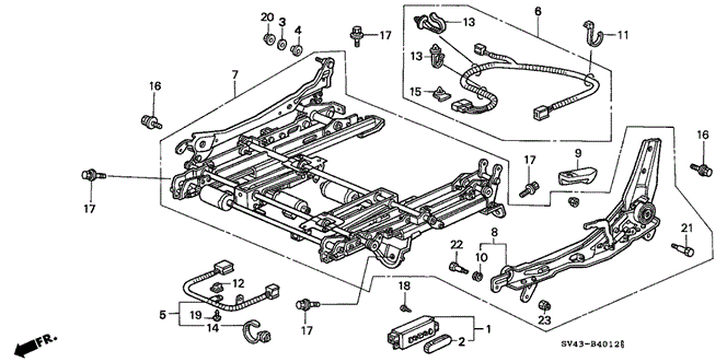 INTERIOR / BUMPER/FRONT SEAT COMPONENTS (L.) (4WAY POWER SEAT) for 1997 Honda ACCORD SEDAN #1
