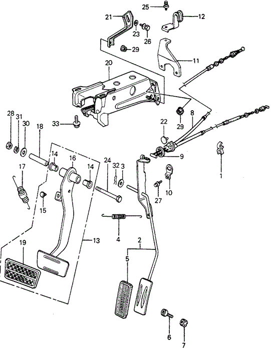 CHASSIS/PEDALS (2) for 1982 Honda CIVIC 5-DOOR #1