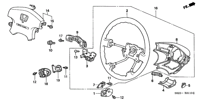 CHASSIS/STEERING WHEEL (SRS) for 1998 Honda ACCORD COUPE #1