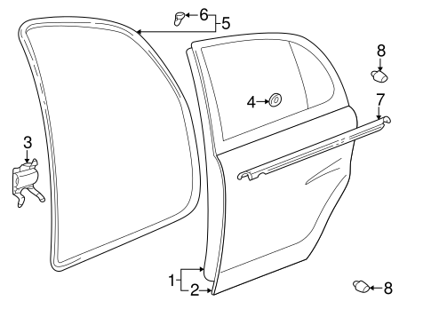 BODY/DOOR & COMPONENTS for 2001 Toyota Prius #1