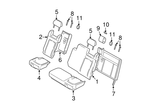 Body/Rear Seat Components for 2005 Ford Expedition #1