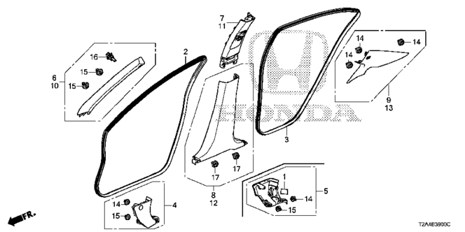 INTERIOR / BUMPER/PILLAR GARNISH for 2013 Honda ACCORD SEDAN #1