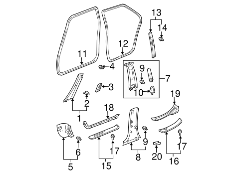 BODY/INTERIOR TRIM - PILLARS for 2004 Toyota Avalon #1