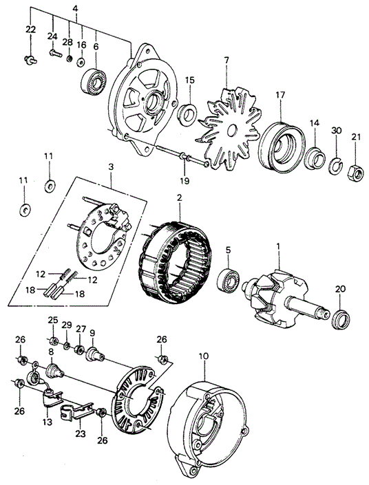 ENGINE/ALTERNATOR COMPONENTS (DENSO) for 1982 Honda CIVIC 5-DOOR #1