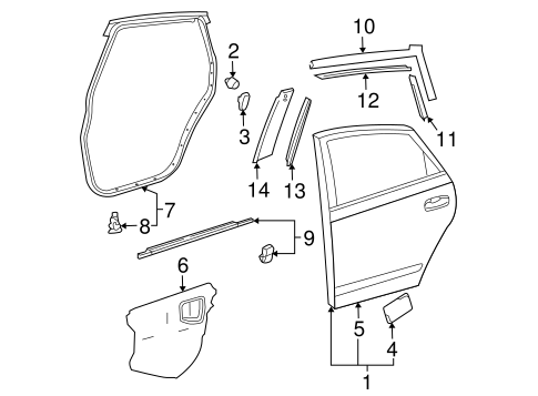 BODY/EXTERIOR TRIM - REAR DOOR for 2005 Toyota Prius #1