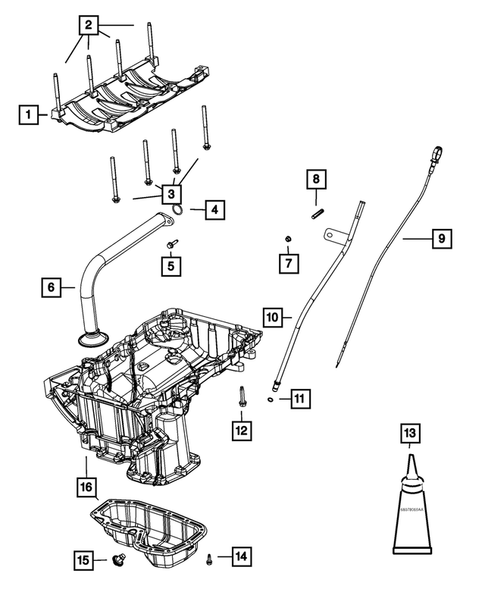 Engine Oiling, Oil Pan and Indicator (Dipstick) for 2016 Jeep Grand Cherokee #0