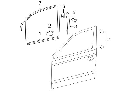 Exterior Trim - Front Door for 2005 Volkswagen Jetta #1