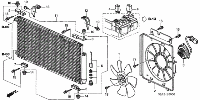 A/C Condenser for 2006 Honda Element #0