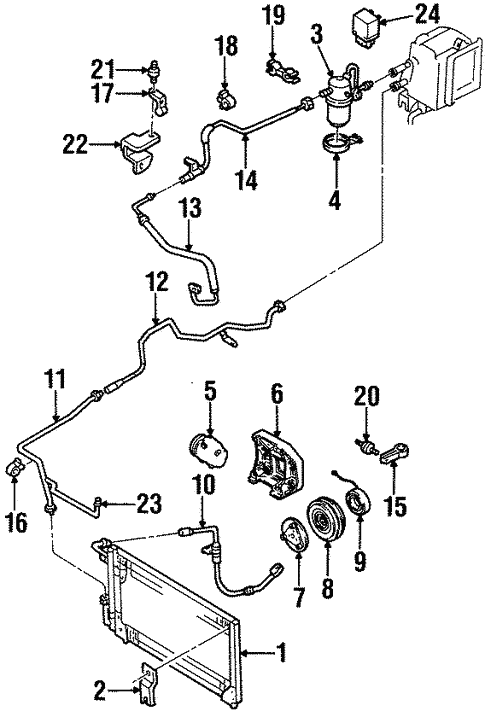 Condenser, Compressor & Lines for 1993 Ford Probe #1