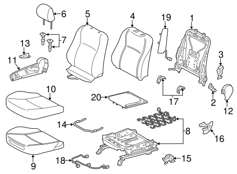 BODY/PASSENGER SEAT COMPONENTS for 2012 Toyota Yaris #2
