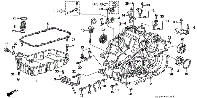 Transmission - Automatic/CVT Transmission Housing - Oil Pan (M4VA) for 2000 Honda CIVIC COUPE #1