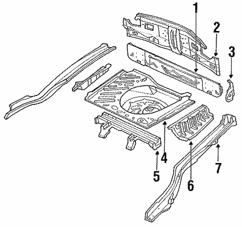 Rear Floor & Rails for 1990 Ford Probe #0